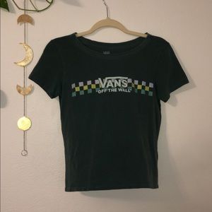 Vans Off The Wall Dark Green and Checkered Crop